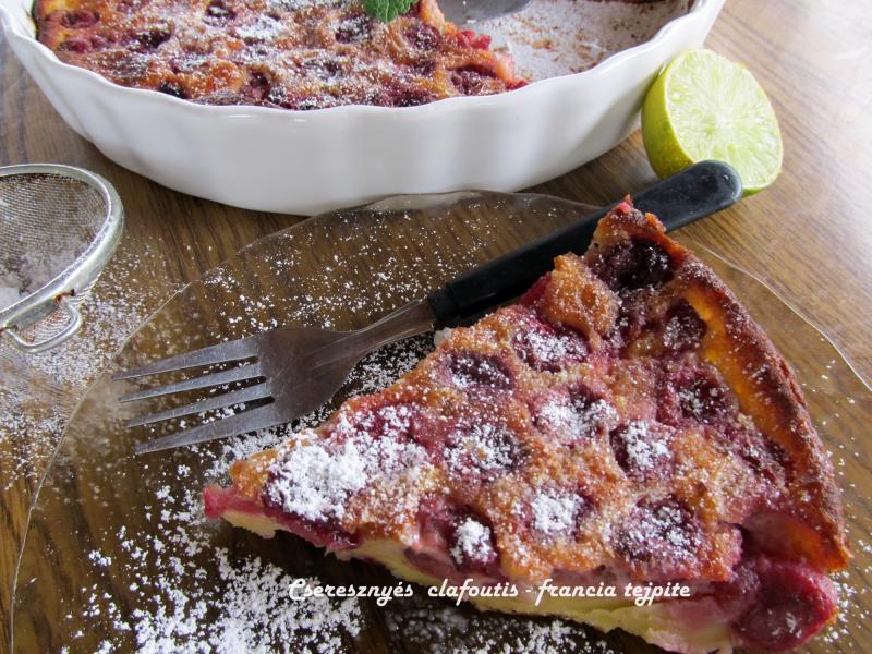 Cseresznyés clafoutis - francia tejpite